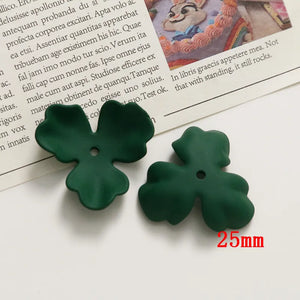 50pcs 25mm Rubber Paint Cartoon Flowers Acrylic Beads DIY Jewelry Earring