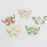 50pcs Alloy Drop Oil Animals Cartoon Butterfly Floating Locket Charm DIY Jewelry