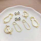 50pcs Cartoon Animals & Moon Alloy Floating Locket Charms DIY Jewelry