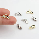 50pcs Cartoon Beans & Leaves Alloy Charms for DIY Jewelry