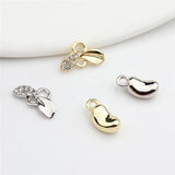 50pcs Cartoon Beans & Leaves Alloy Charms for DIY Jewelry