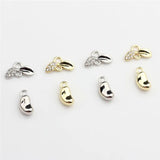50pcs Cartoon Beans & Leaves Alloy Charms for DIY Jewelry