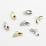 50pcs Cartoon Beans & Leaves Alloy Charms for DIY Jewelry