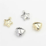 50pcs/lot cartoon hearts/stars alloy floating charms diy jewelry
