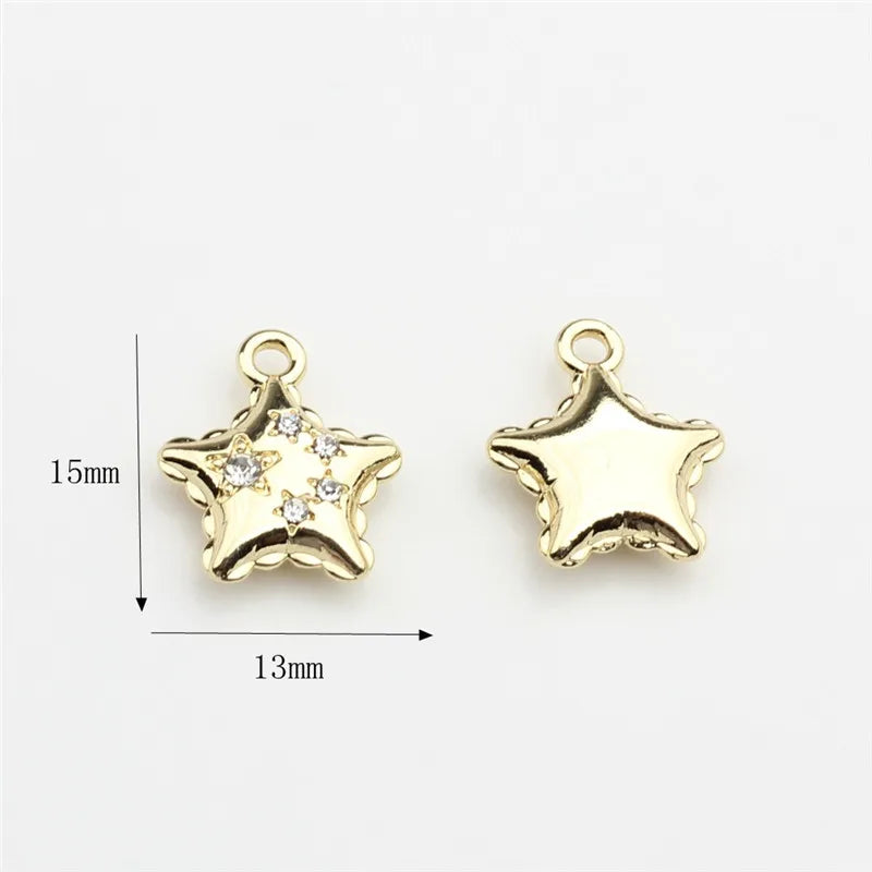 50pcs/lot cartoon hearts/stars alloy floating charms diy jewelry