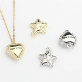 50pcs/lot cartoon hearts/stars alloy floating charms diy jewelry
