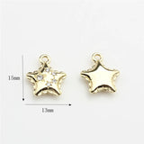 50pcs/lot cartoon hearts/stars alloy floating charms diy jewelry