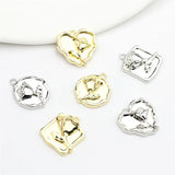 50pcs Cartoon Rose Flowers Core Alloy Floating Locket Charm DIY Jewelry