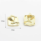 50pcs Cartoon Rose Flowers Core Alloy Floating Locket Charm DIY Jewelry
