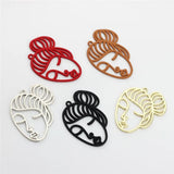 50pcs/lot Rubber paint cartoon girls heads shape alloy floating locket charms