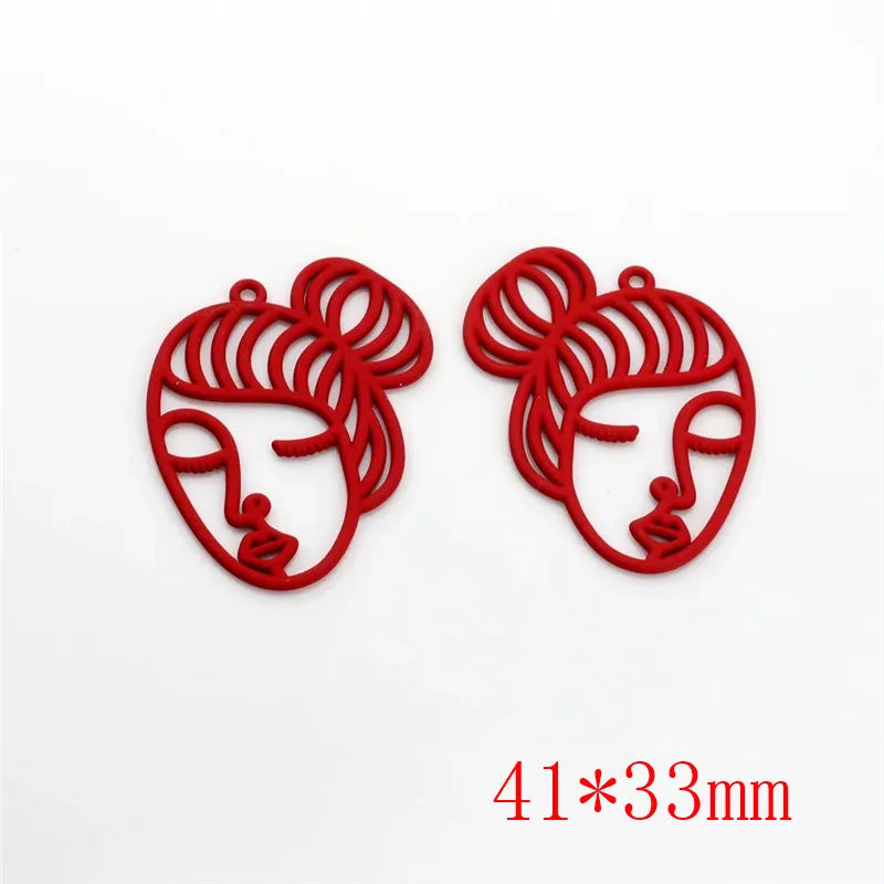50pcs/lot Rubber paint cartoon girls heads shape alloy floating locket charms