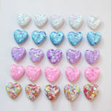 50pcs Cartoon Hearts Flatback Resin Beads for DIY Jewelry Earring/Garment