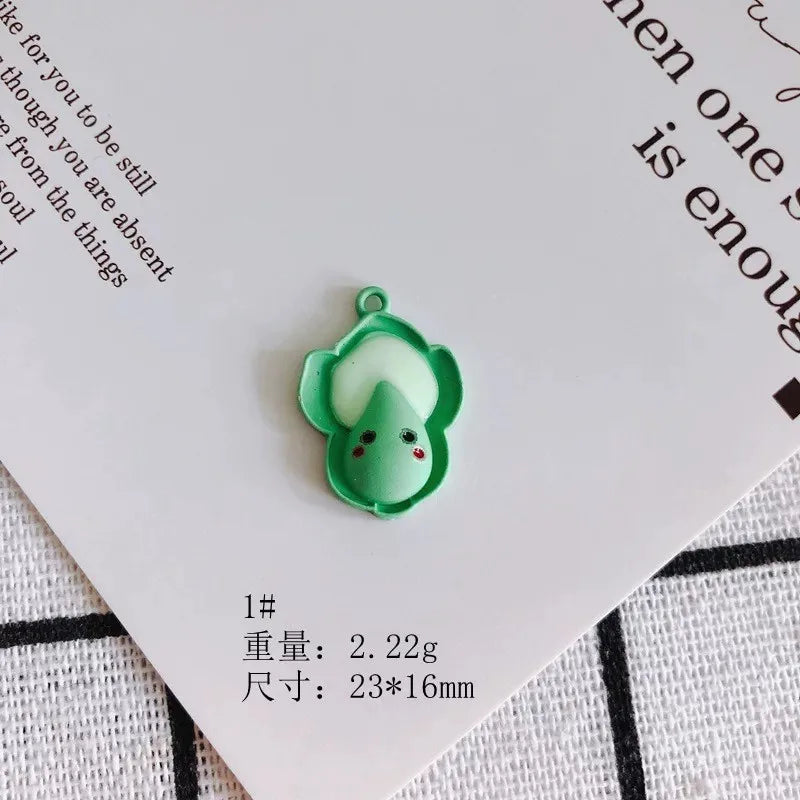 50pcs/lot Cartoon Vegetable Alloy Floating Locket Charms DIY Jewelry