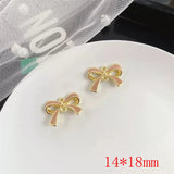 50pcs Alloy Bow Metal Floating Locket Charms DIY Earring Accessory