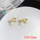 50pcs Alloy Bow Metal Floating Locket Charms DIY Earring Accessory