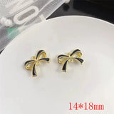 50pcs Alloy Bow Metal Floating Locket Charms DIY Earring Accessory