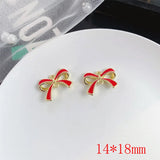 50pcs Alloy Bow Metal Floating Locket Charms DIY Earring Accessory