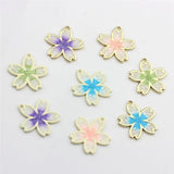 50pcs Alloy Flower Floating Locket Charms DIY Jewelry Accessory