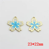 50pcs Alloy Flower Floating Locket Charms DIY Jewelry Accessory
