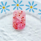 50pcs/lot flowers print rectangle acrylic beads diy jewelry earring accessory