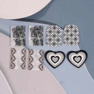 50pcs/lot Flowers Pattern Acrylic Beads DIY Jewelry Earring Accessory
