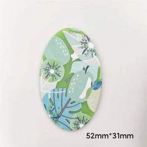 50pcs flowers print acrylic beads diy jewelry earring accessory