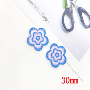 50pcs Cartoon Flowers/Hearts Acrylic Beads DIY Jewelry Earring Accessory