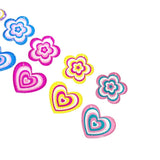 50pcs Cartoon Flowers/Hearts Acrylic Beads DIY Jewelry Earring Accessory
