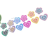 50pcs Cartoon Flowers/Hearts Acrylic Beads DIY Jewelry Earring Accessory