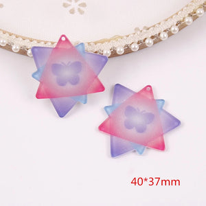 50pcs/lot Cartoon Hearts Acrylic Beads DIY Earring/Garment Accessory
