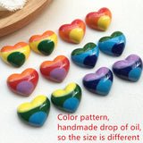 50pcs Cartoon Hearts Resin Flatback Beads DIY Jewelry Accessory