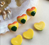 50pcs Cartoon Hearts Resin Flatback Beads DIY Jewelry Accessory