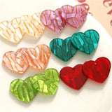 50pcs Geometry Cartoon Hearts Acrylic Beads DIY Jewelry Earring/Garment Pendant