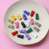 50pcs Cartoon Bears Alloy Floating Locket Charms DIY Jewelry Accessory