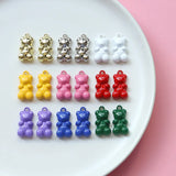 50pcs Cartoon Bears Alloy Floating Locket Charms DIY Jewelry Accessory
