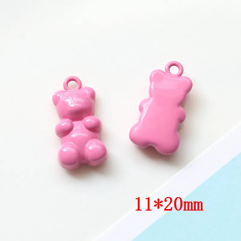 50pcs Cartoon Bears Alloy Floating Locket Charms DIY Jewelry Accessory