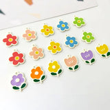 50pcs Cartoon Flowers/Tulip Shape Alloy Charms DIY Jewelry