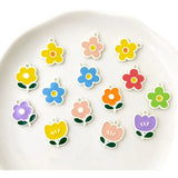 50pcs Cartoon Flowers/Tulip Shape Alloy Charms DIY Jewelry