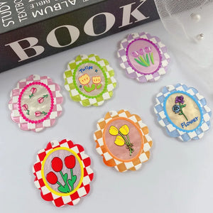 50ps/lot Cartoon Flower Pattern Acrylic Beads DIY Jewelry Earring Accessory