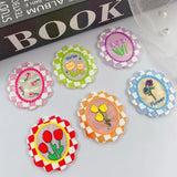 50ps/lot Cartoon Flower Pattern Acrylic Beads DIY Jewelry Earring Accessory