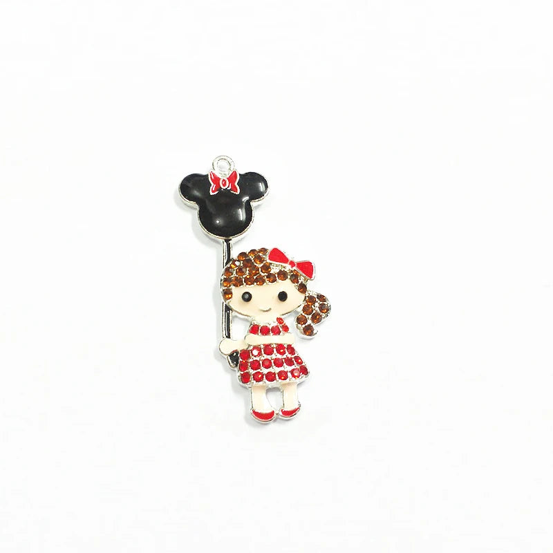 10pcs/lot Girl With The Minnie Rhinestone Pendants