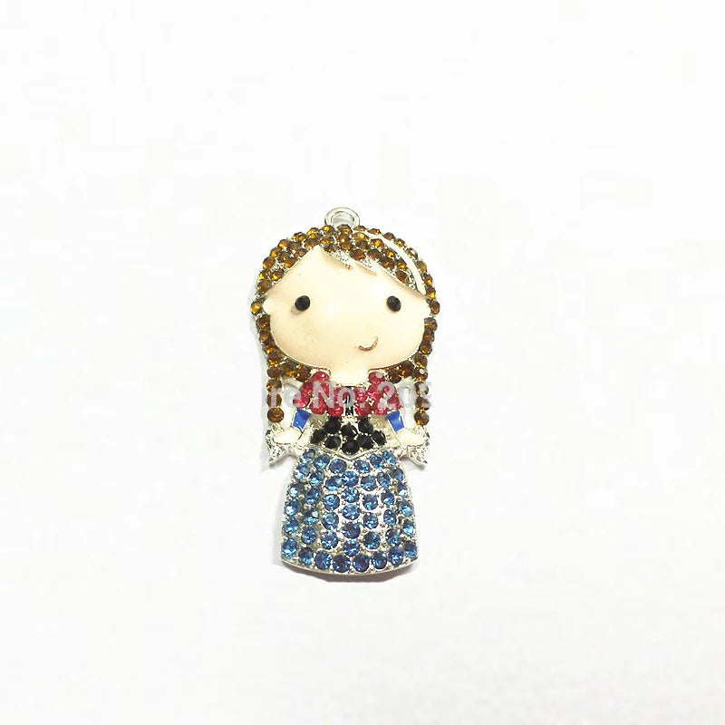 10pcs Ann Rhinestone Pendants For Chunky Kids Jewelry Making