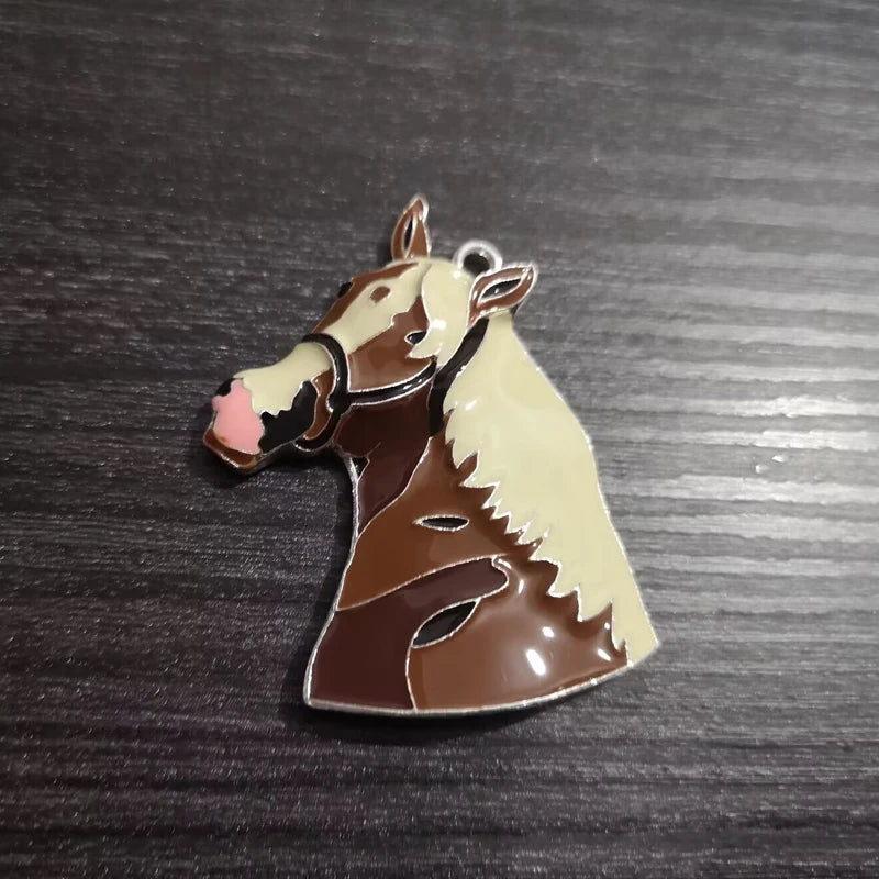 10pcs/lot Enamel Horse Head Pendants - 53mm*35mm