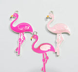10pcs/lot Enamel Flamingo Pendants For Summery Jewelry