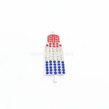 10pcs Red/Clear/Royalblue Rhinestone Ice Cream Pendants For July 4th