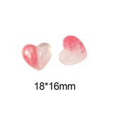 60pcs 18*16mm Glitter Heart Resin Cabochons Beading Material DIY