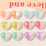 60pcs 18*16mm Glitter Heart Resin Cabochons Beading Material DIY