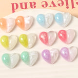 60pcs 18*16mm Glitter Heart Resin Cabochons Beading Material DIY