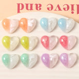 60pcs 18*16mm Glitter Heart Resin Cabochons Beading Material DIY