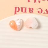 60pcs 18*16mm Glitter Heart Resin Cabochons Beading Material DIY